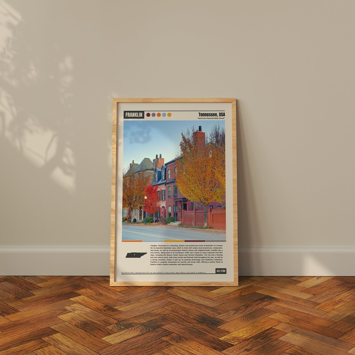 Franklin Tennessee America's Favorite Main Street Travel Poster - Image 3