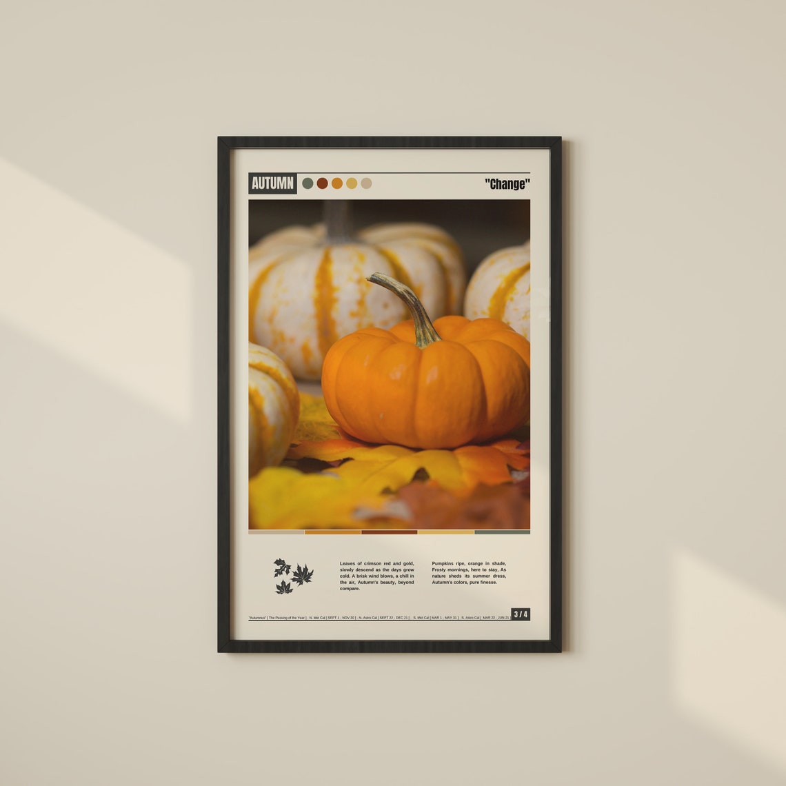 Autumn Harvest Mini Pumpkins Change Fall Thanksgiving Decor Poster