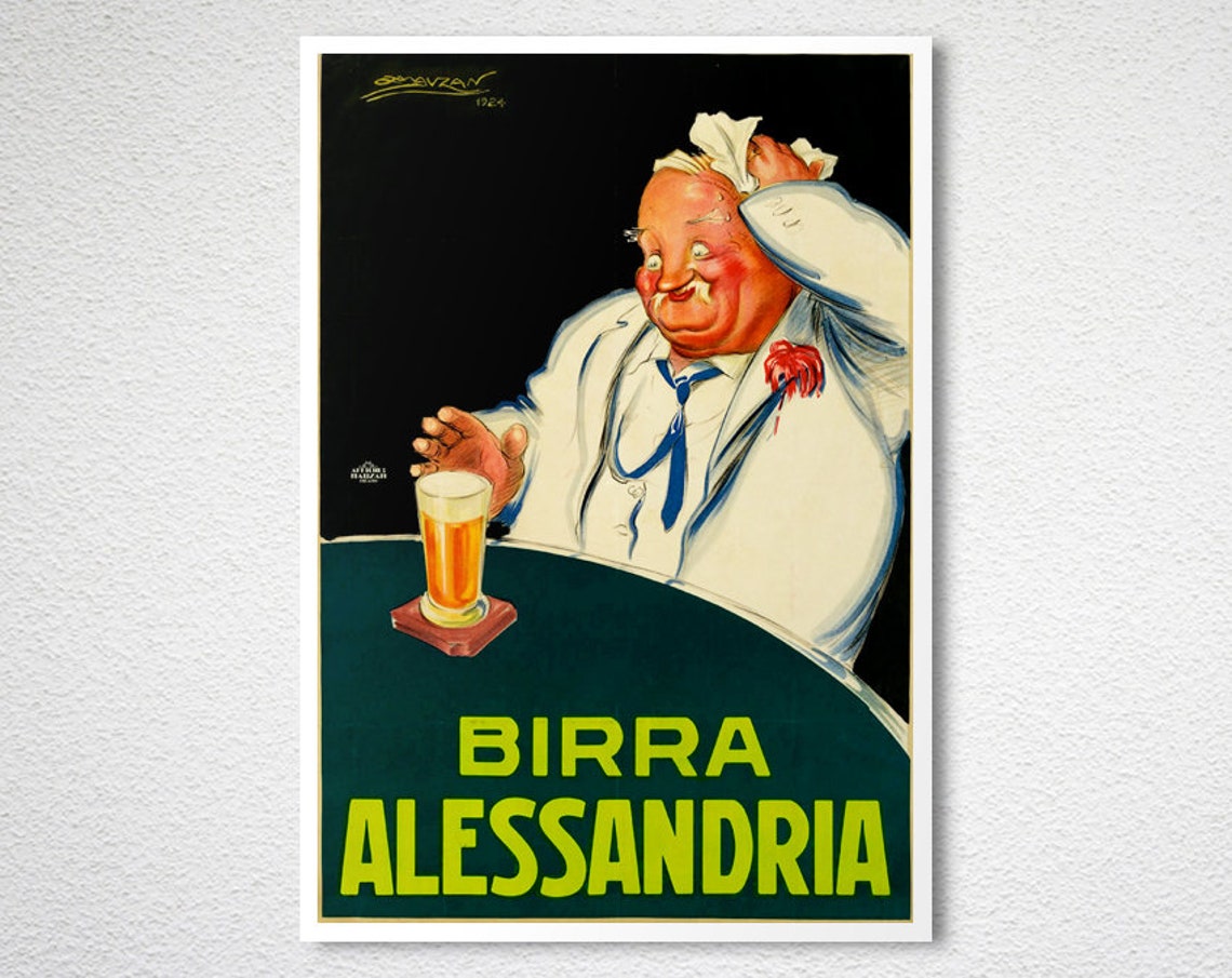Birra Alessandria Vintage Fooddrink Poster Beer Lovers Beverages Art Cafe Decor - Image 2