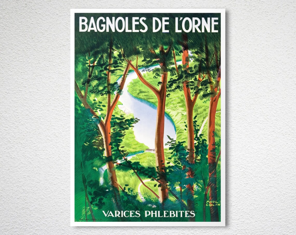 Bagnoles de LOrne Vintage French Forest Poster Spa Town Travel Art - Image 2