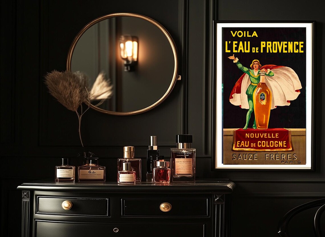 Voila L Eau de Provence Sauze Freres Cologne Bottle Vintage Poster - Image 2