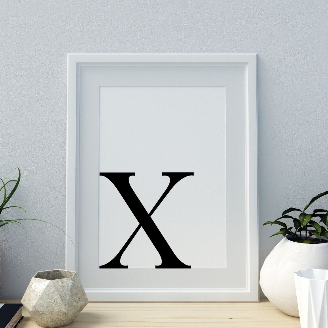 Letter X, Modern Monogram Alphabet Print