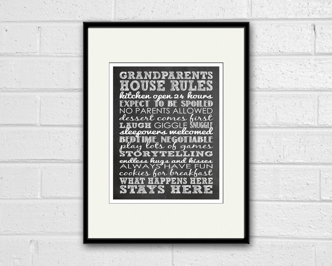 Grandparents House Rules Chalkboard Sign, Family Art - Image 4
