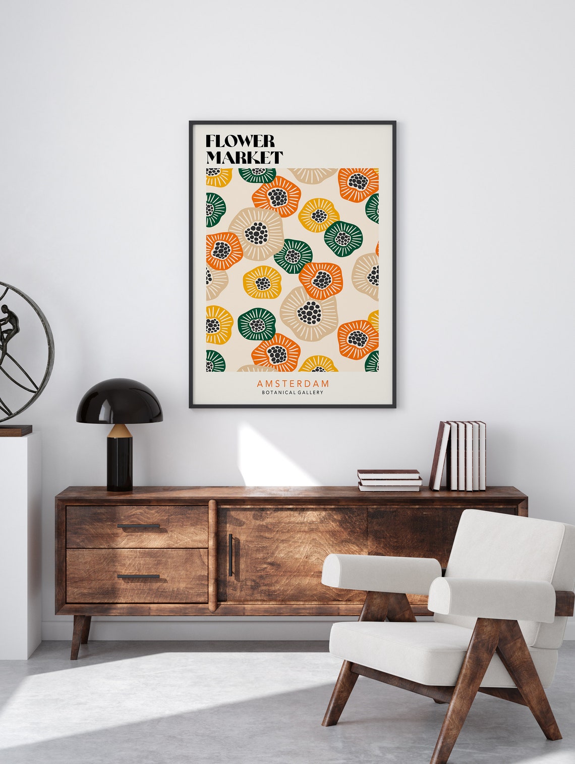 Flower Market Amsterdam Botanical Retro Poppy Art Poster Kitchen Decor - Image 2