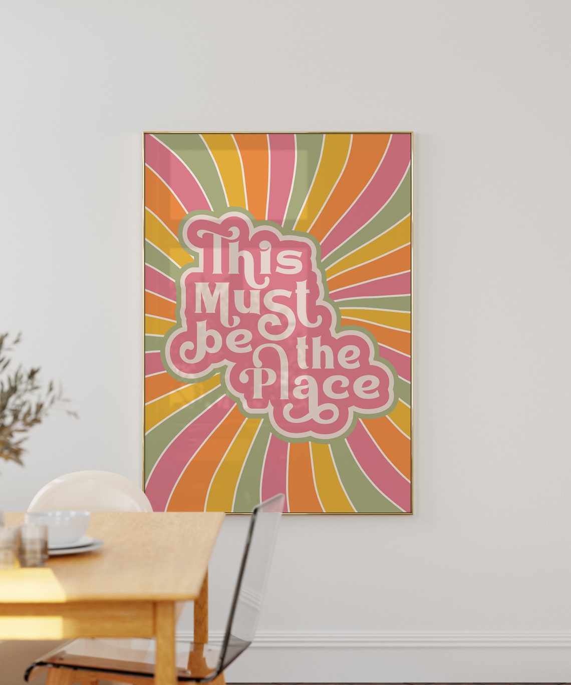 This Must Be The Place Retro Psychedelic Sunburst Art Poster - Image 2