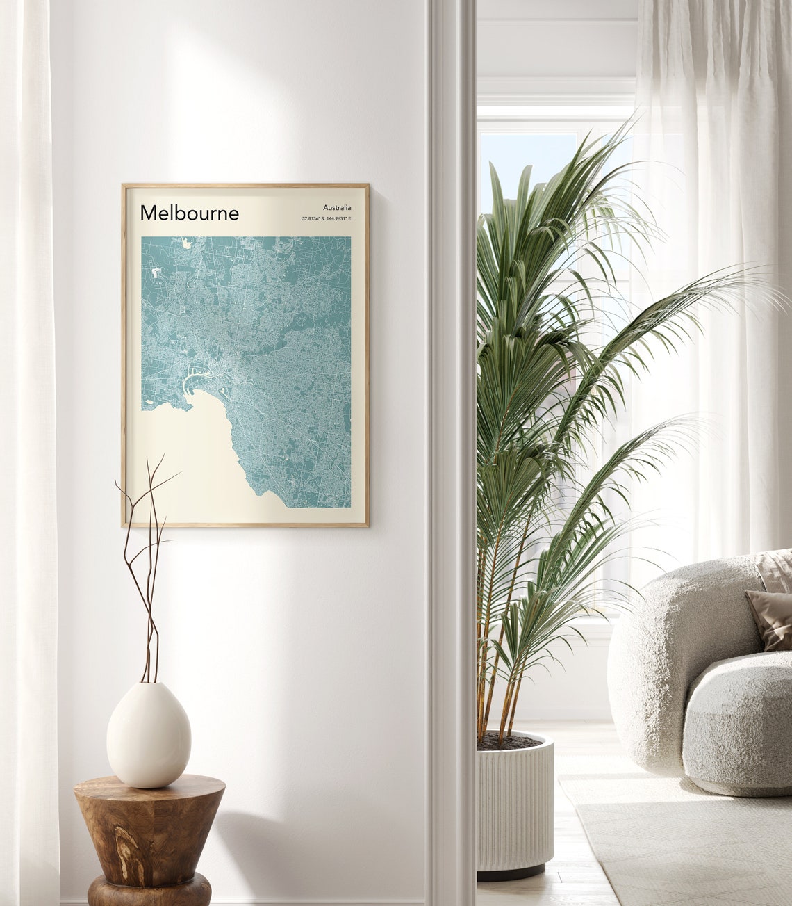 Melbourne Australia Mustard Minimalist City Street Map Decor Poster - Image 2