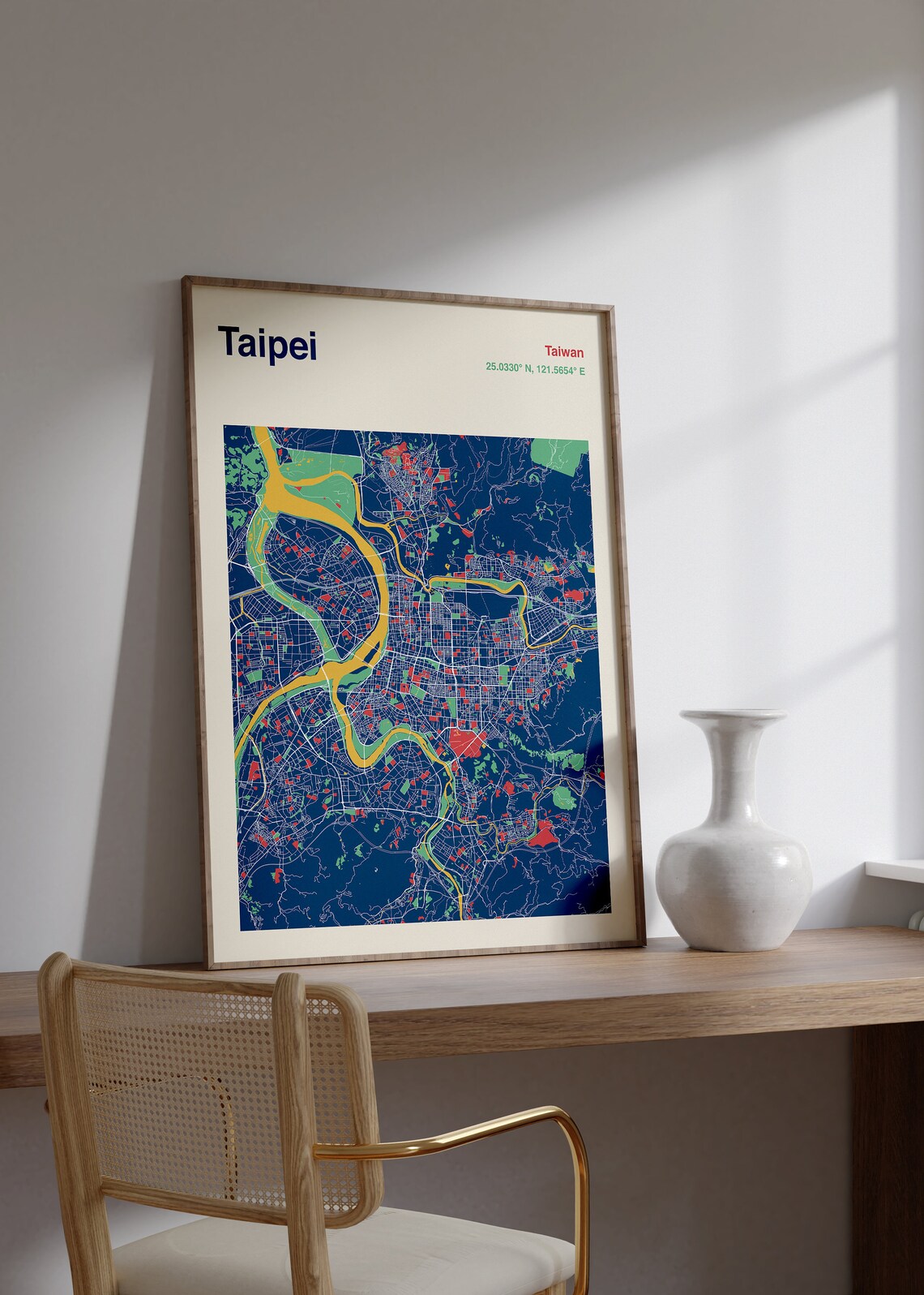 Taipei Taiwan Map Poster, Custom Map Design - Image 2