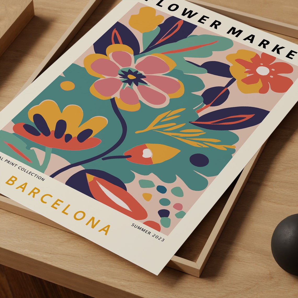Barcelona Botanical Summer 2023 Flower Market Bold Art Poster - Image 2