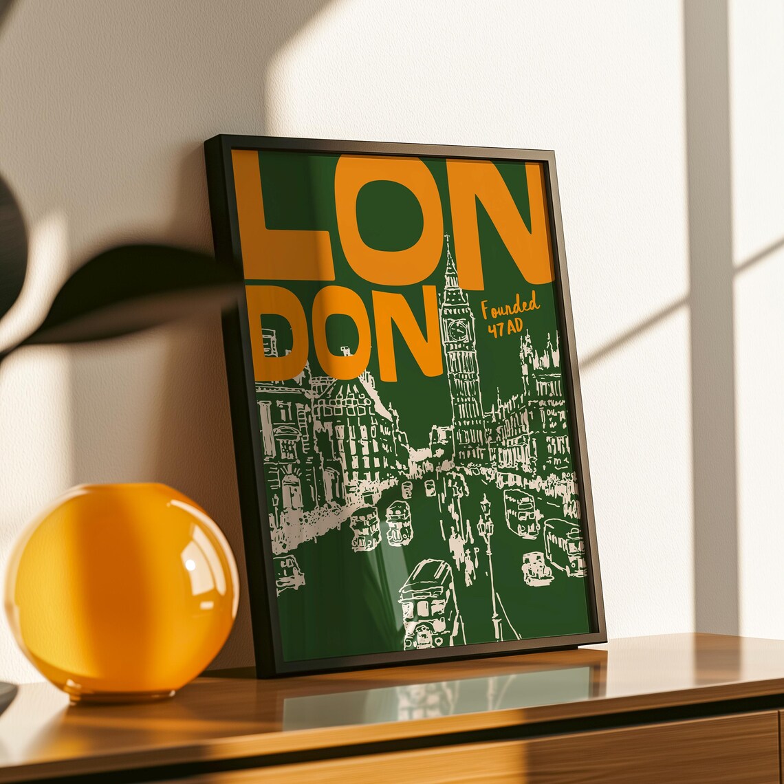 London Retro Travel Poster, Mid-Century Print - Image 3