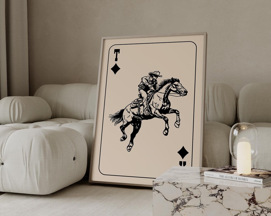 Western Cowboy Playing Card Art Print, Texas - Image 4