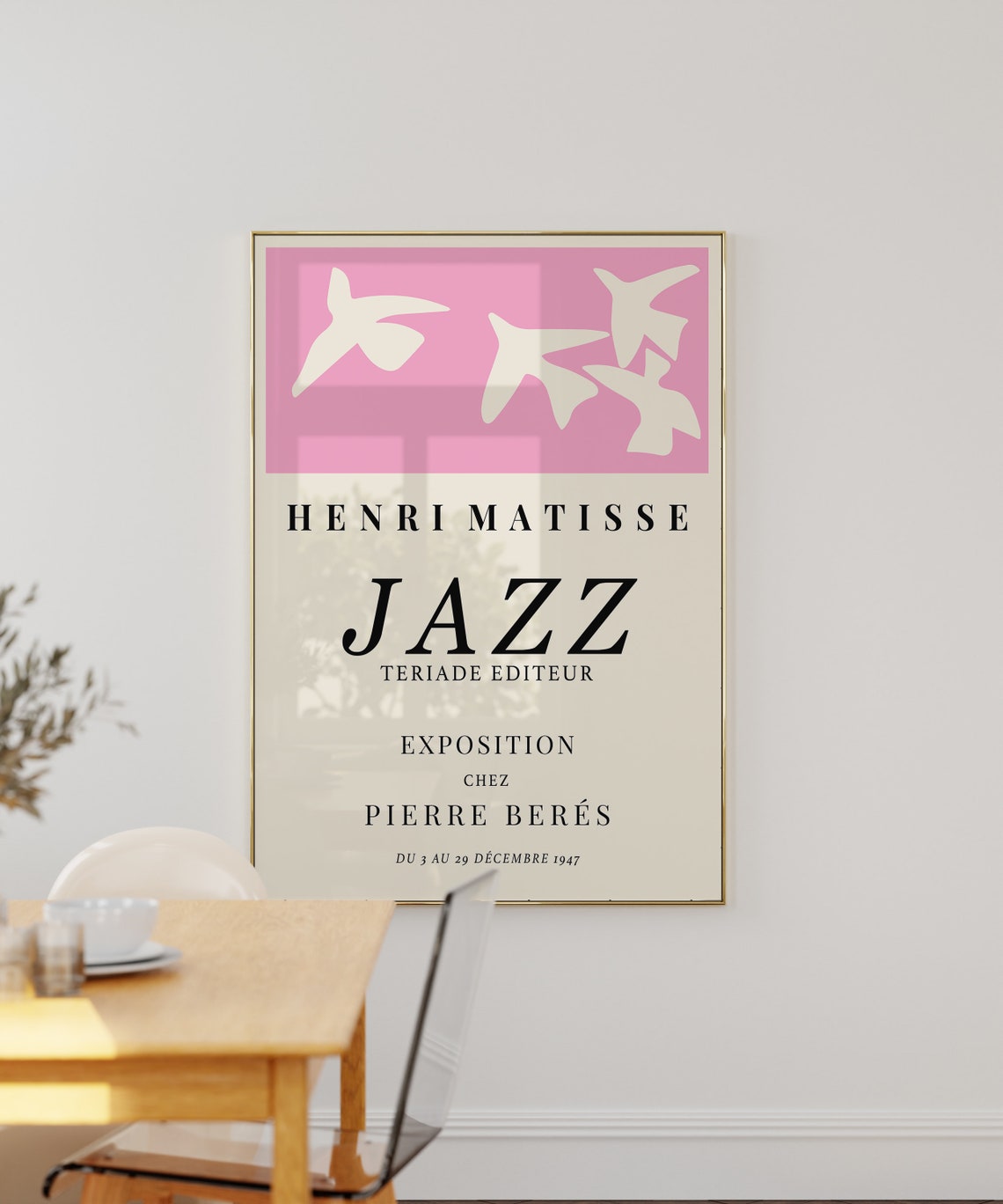 Henri Matisse Jazz 1947 Exhibition Pink Cut Out Birds Art Poster - Image 3