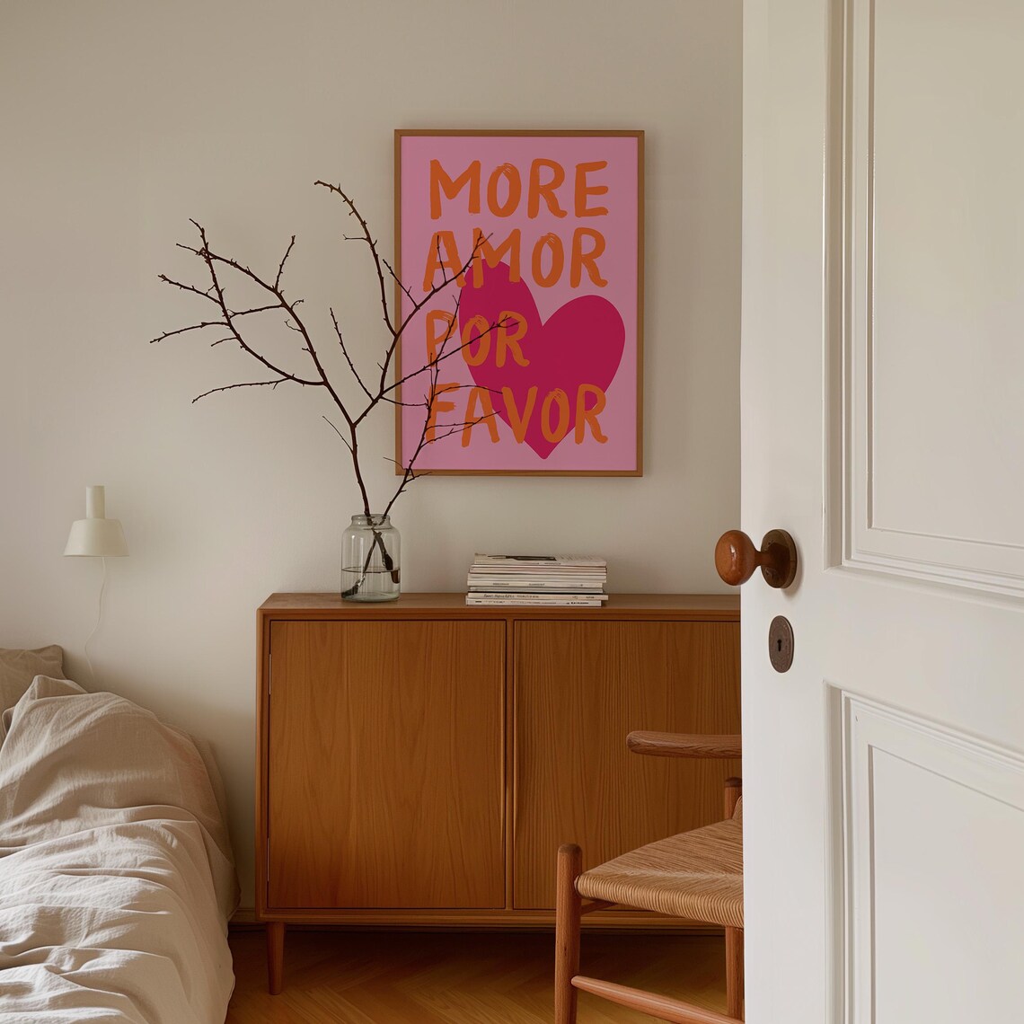 More Amor Por Favor Pink Heart Typography Hand Drawn Love Poster - Image 3