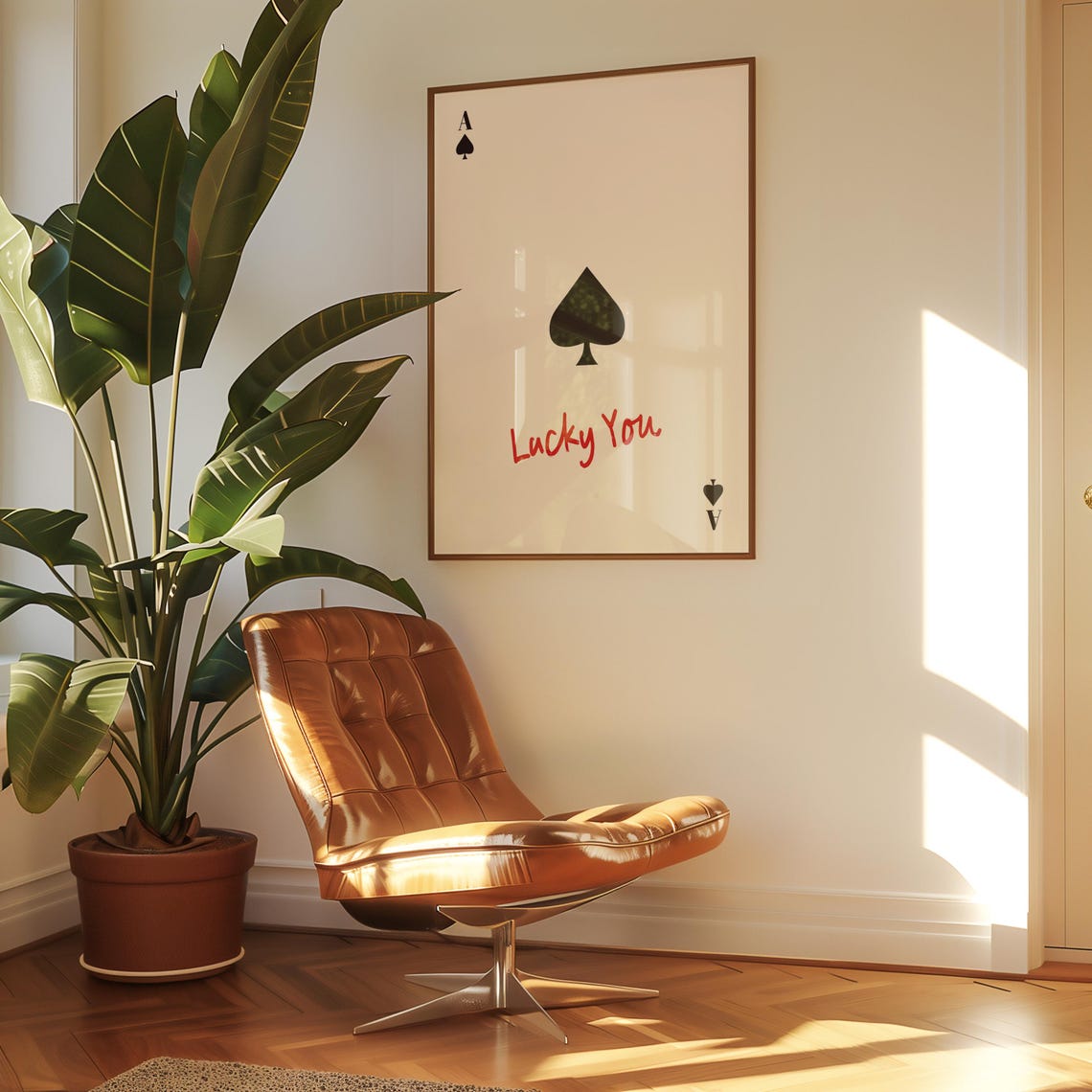 Lucky You Ace Of Spades Playing Card Poster Retro Playing Card Art Print Lucky You Wall Art Apartment Aesthetic Y2k Prints F125 - Image 2