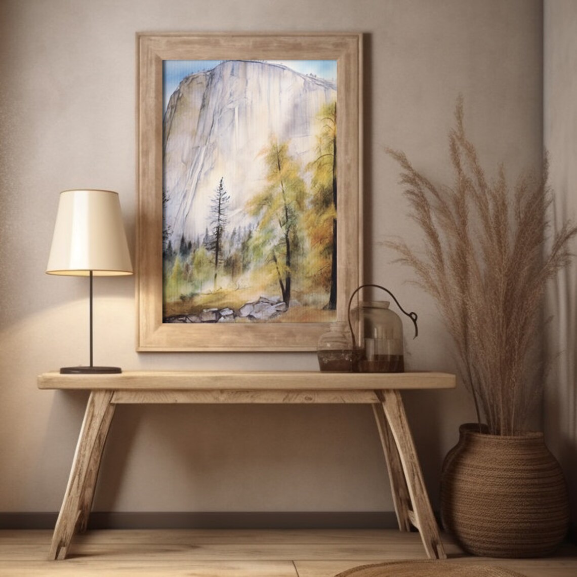 Yosemite El Capitan Watercolor Landscape Art Print - Image 4
