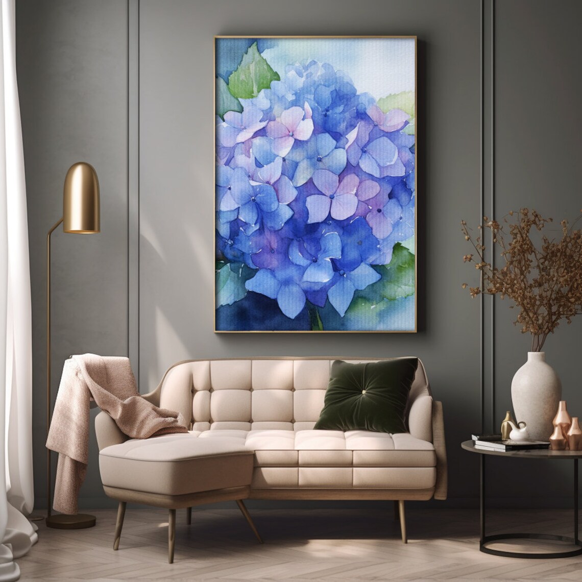 Hydrangea Watercolor Art Print, Botanical Flower Study - Image 2