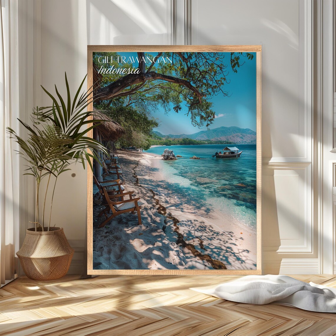 Gili Trawangan Indonesia White Sand Beach Island Travel Poster