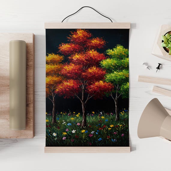 Misty Mountains Landscape Framed Canvas Print Forest Scenery Luxury Art Wilderness Painting Rustic Wall Decor Ready To Hang