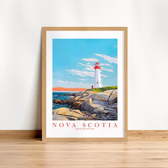 Nova Scotia Travel Poster, Maritime Province Retro Art Print
