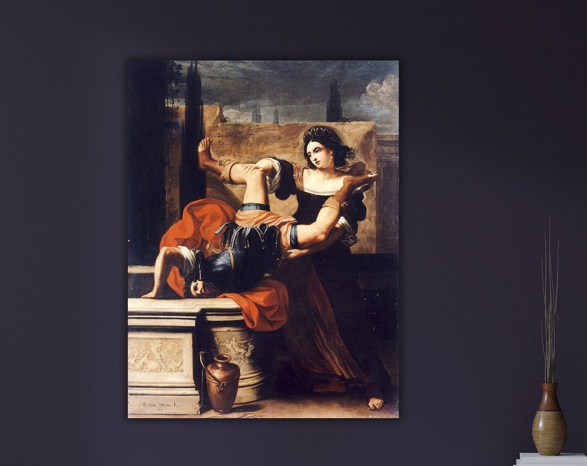 Elisabetta Sirani Timoclea Baroque Heroine Pushing Warrior 1659 Poster