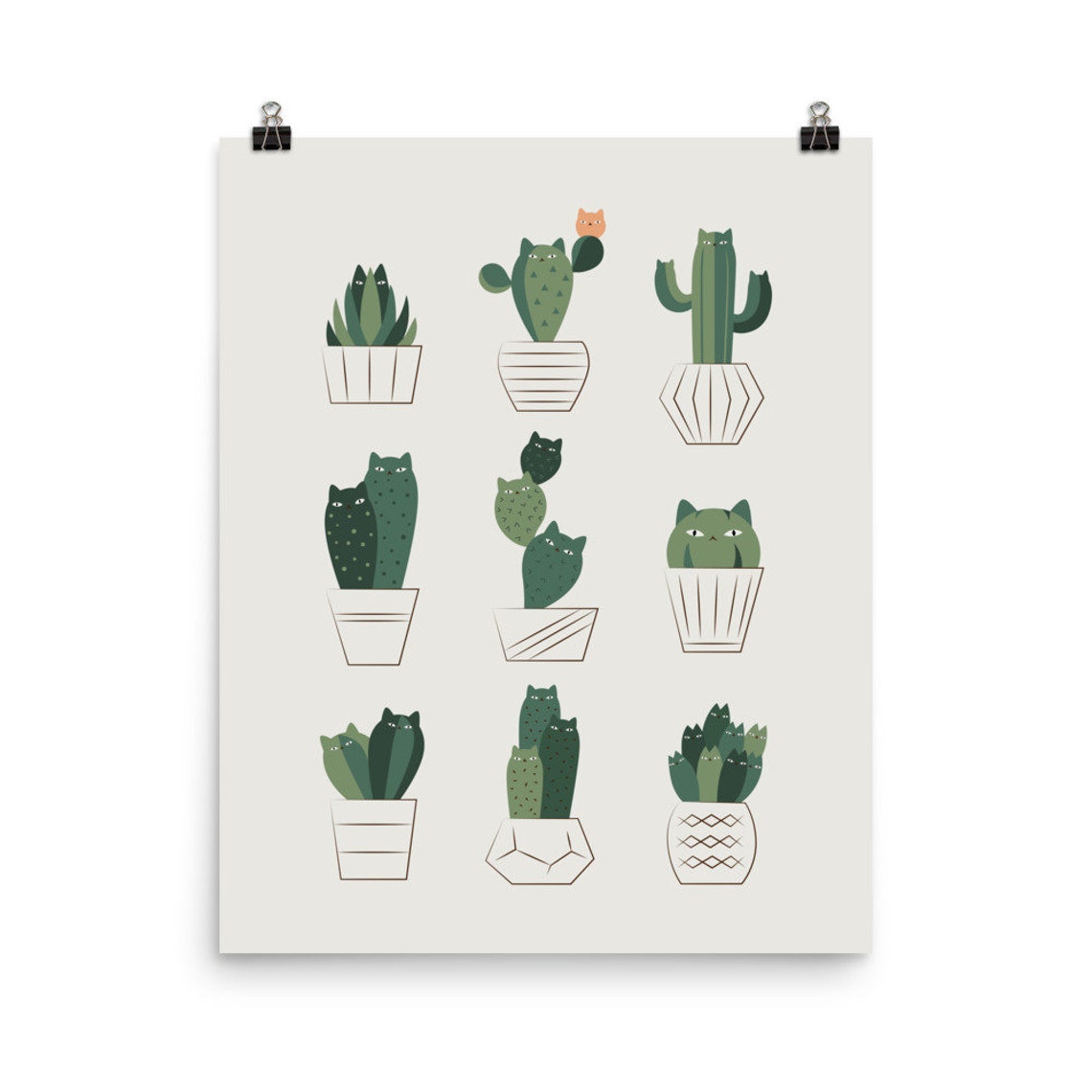 Cat And Plant 20 Cattus Art Print