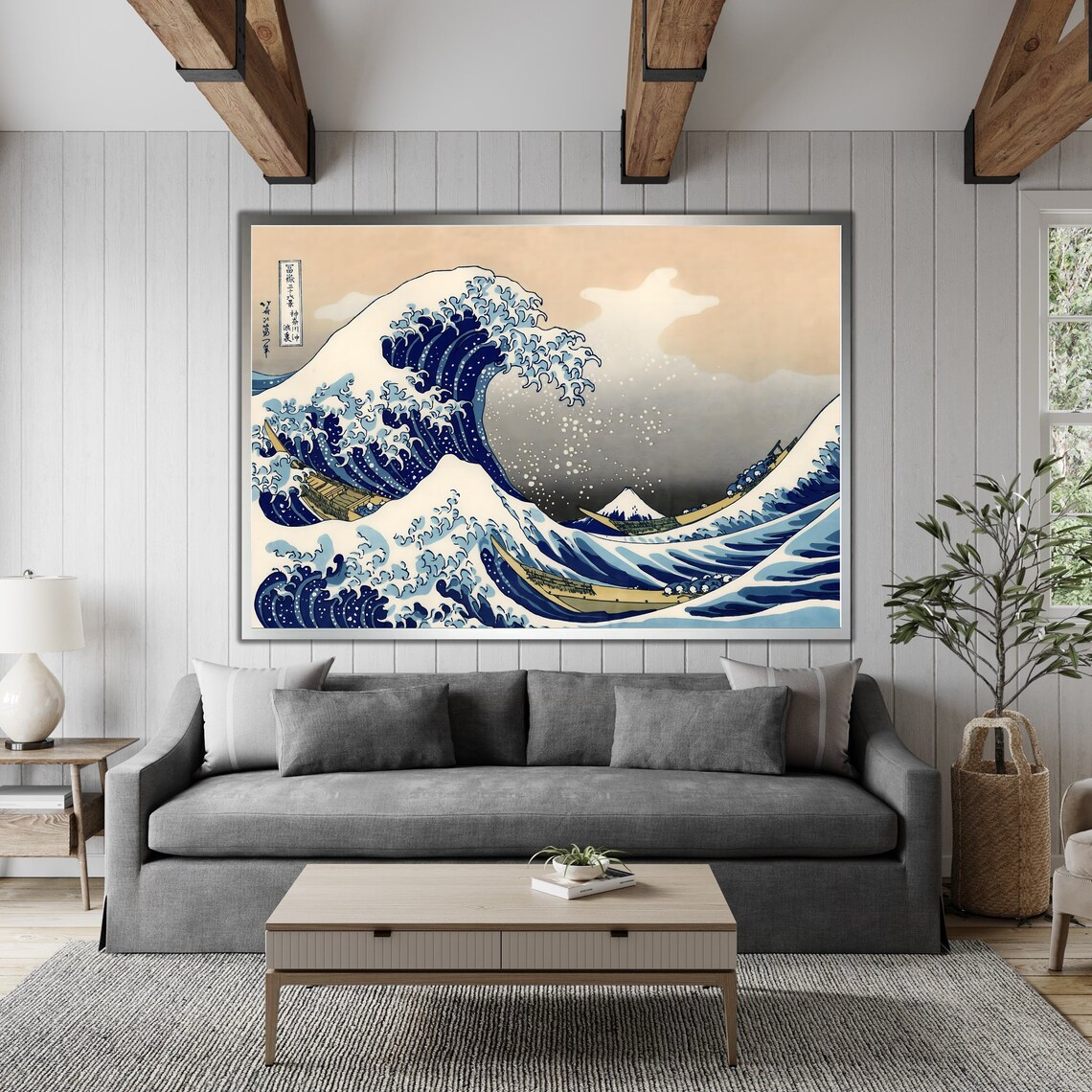 The Great Wave Off Kanagawa Hokusai Japanese Woodblock Ukiyo E Art Print - Image 4