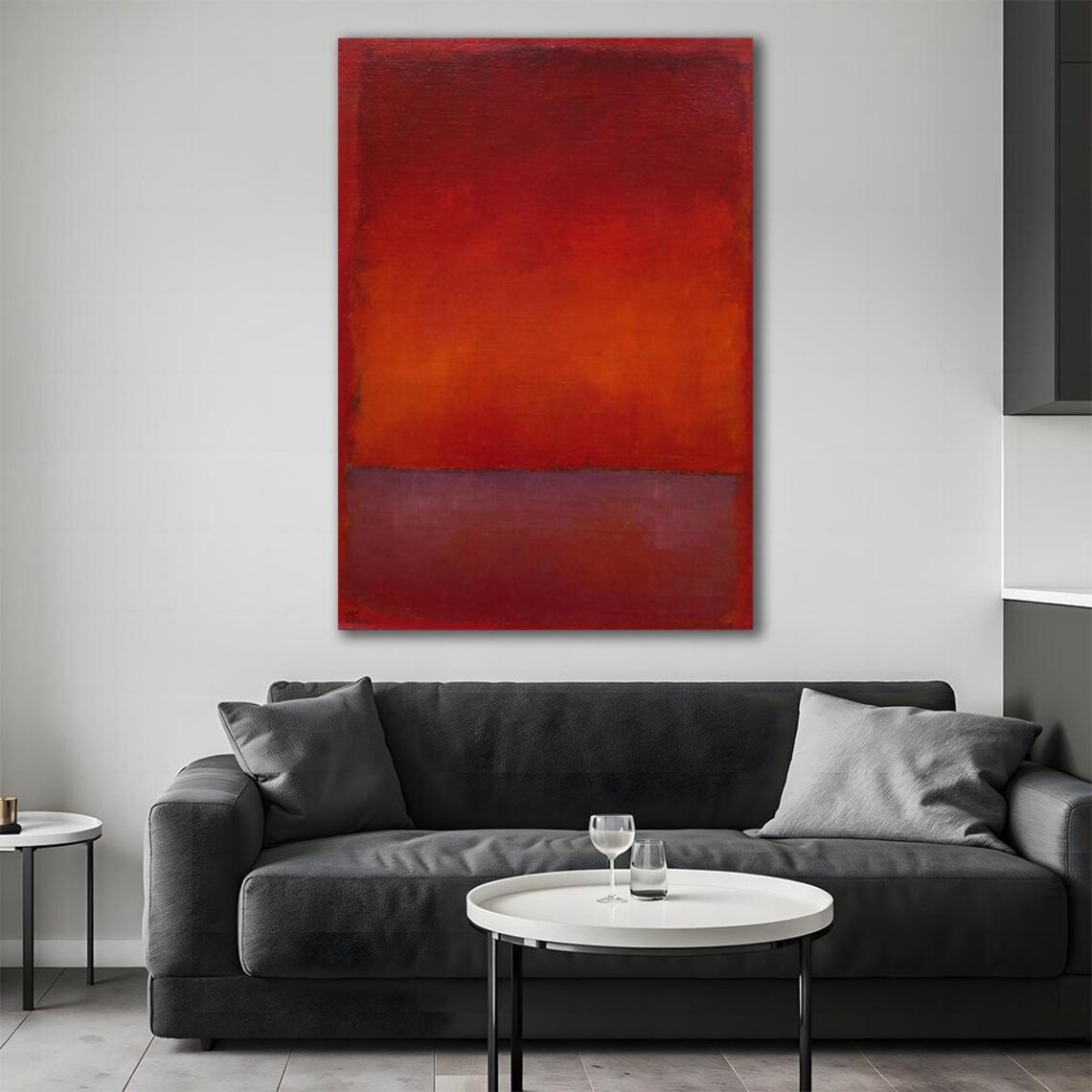 Wall Art Mark Rothko Red Abstract Reproduction Modern Expressionism Framed Ready To Hang Mark Rothko Wall Decor Gift - Image 4