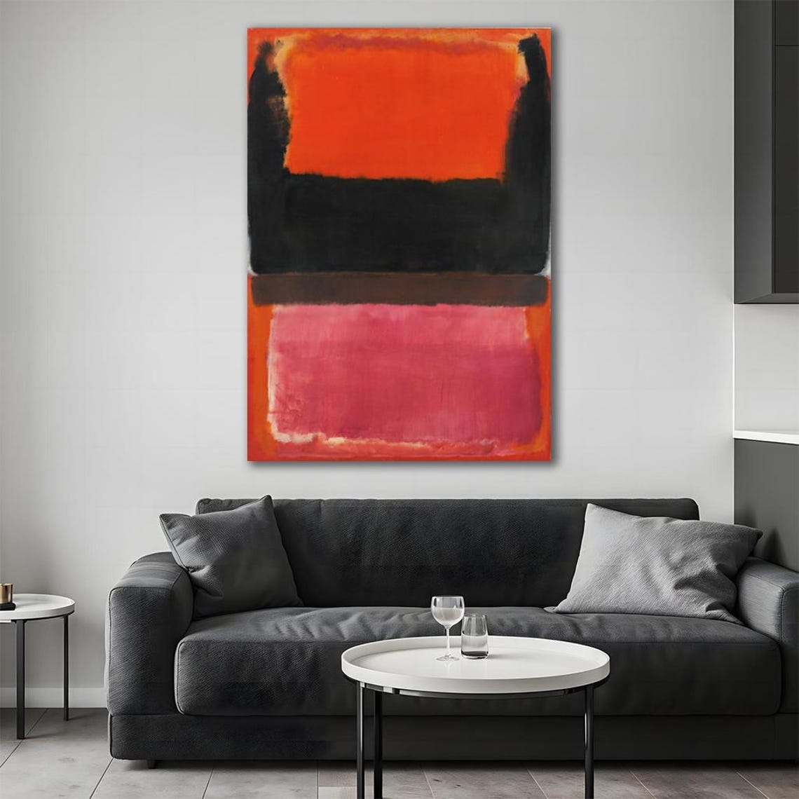 Rothko Inspired Abstract Expressionism Red Black Color Field Art Print - Image 4