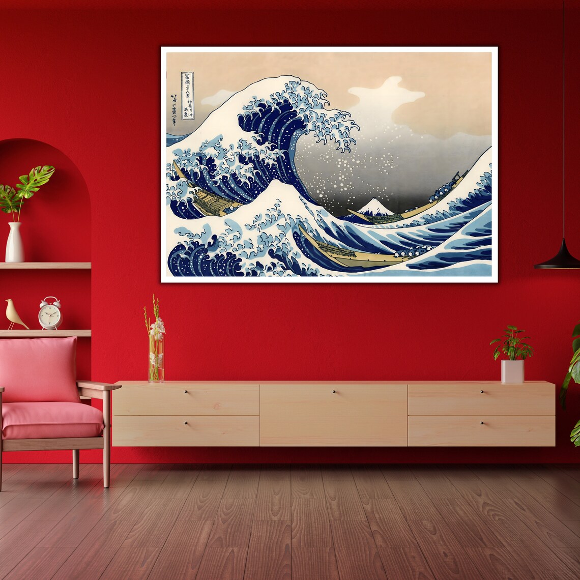The Great Wave Off Kanagawa Hokusai Japanese Woodblock Ukiyo E Art Print - Image 2