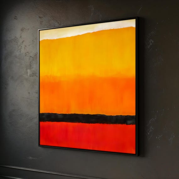 Abstract Rothko Inspired Wall Art Bold Red Yellow Black Painting Modern Minimalist Decor Mark Rothko Artwork Gift For Art Lovers