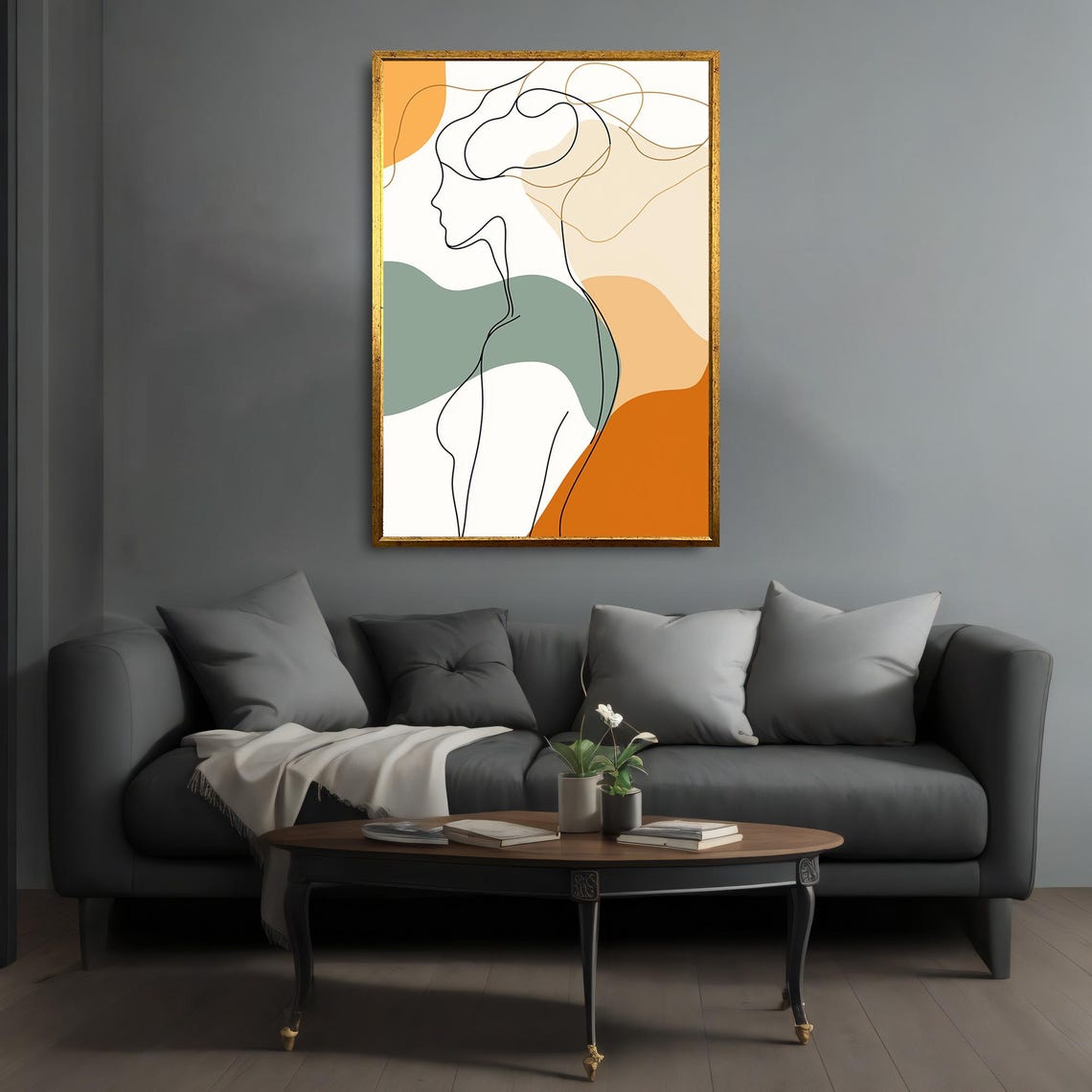 Minimalist Line Art Woman Terracotta Boho Abstract Face Poster - Image 4