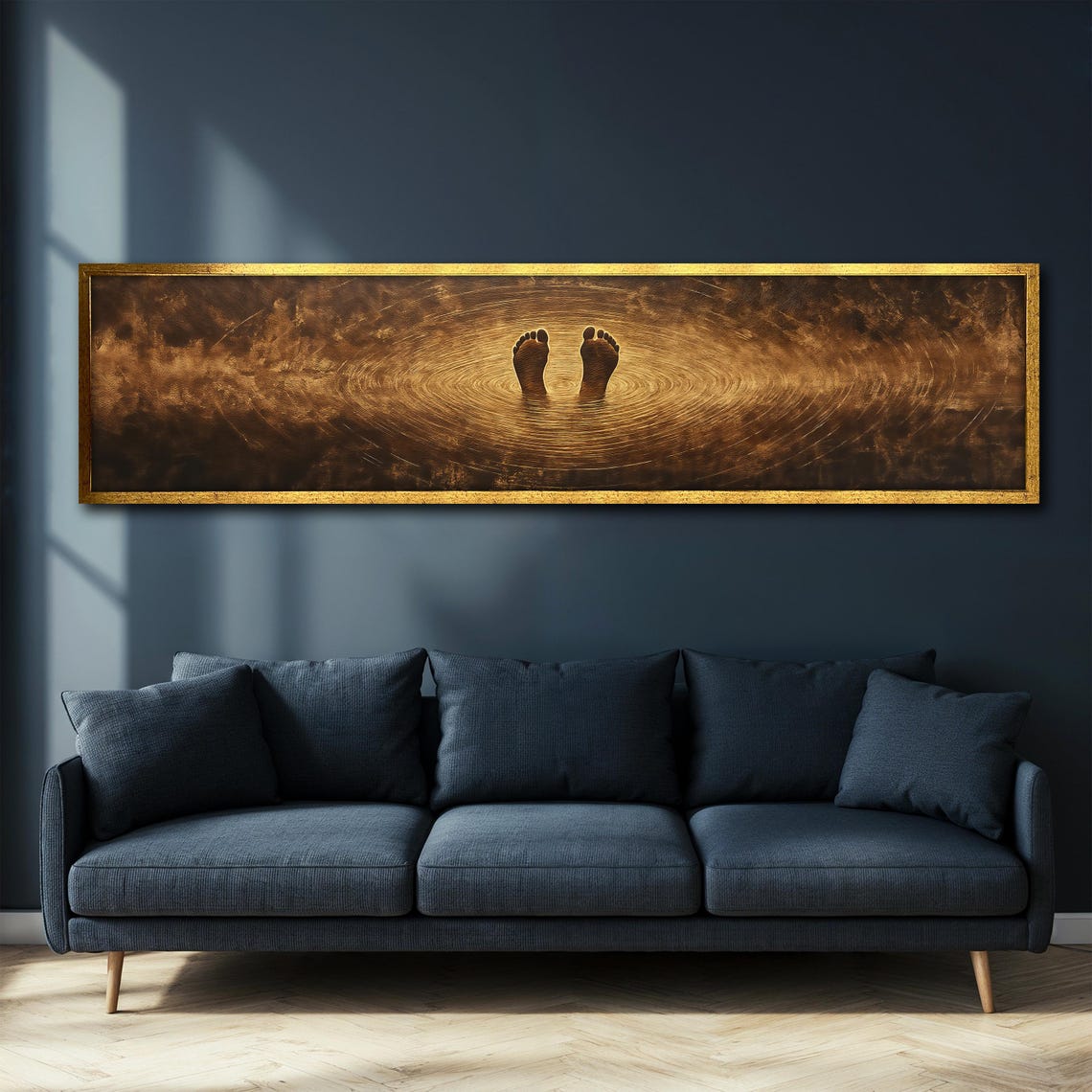 Golden Feet Ripples Water Panoramic Tranquil Zen Spa Art Poster
