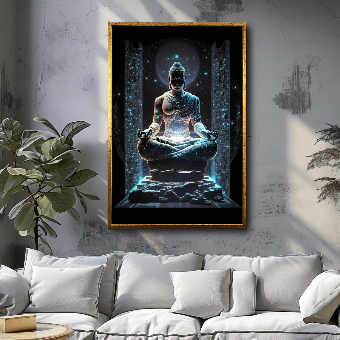 Cosmic Buddha Art Print, Celestial Meditation Decor - Image 3
