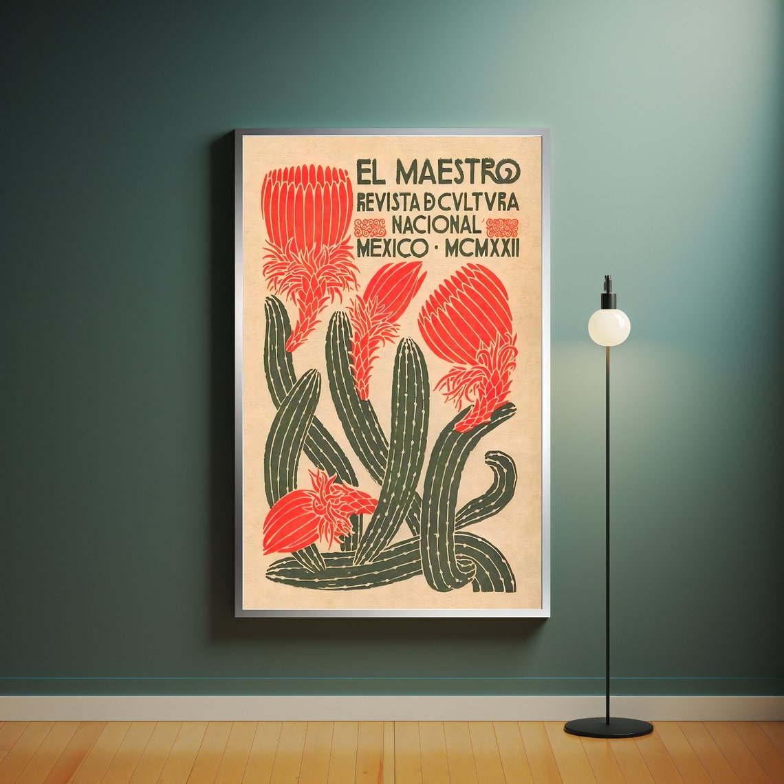 Diego Rivera El Maestro 1922 Cactus Flower Vintage Magazine Art Poster - Image 4