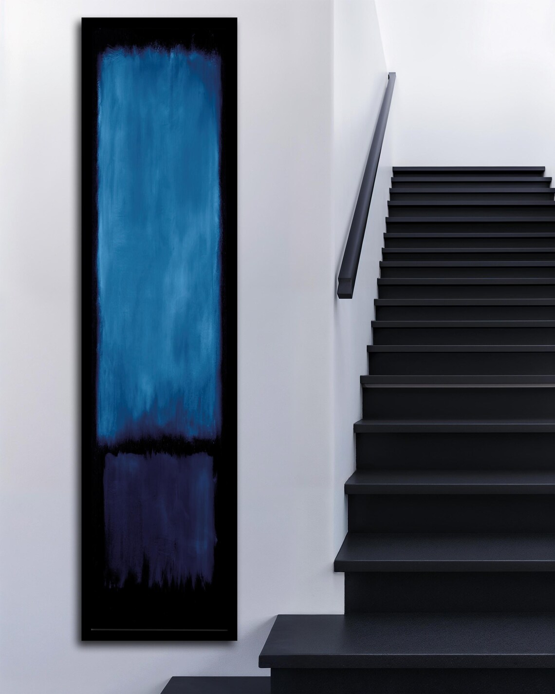 Blue Abstract Painting Modern Minimalist Painting Rothko Wall Decor Rothko Inspired Artwork Hallway Art Gift For Art Lovers - Image 3