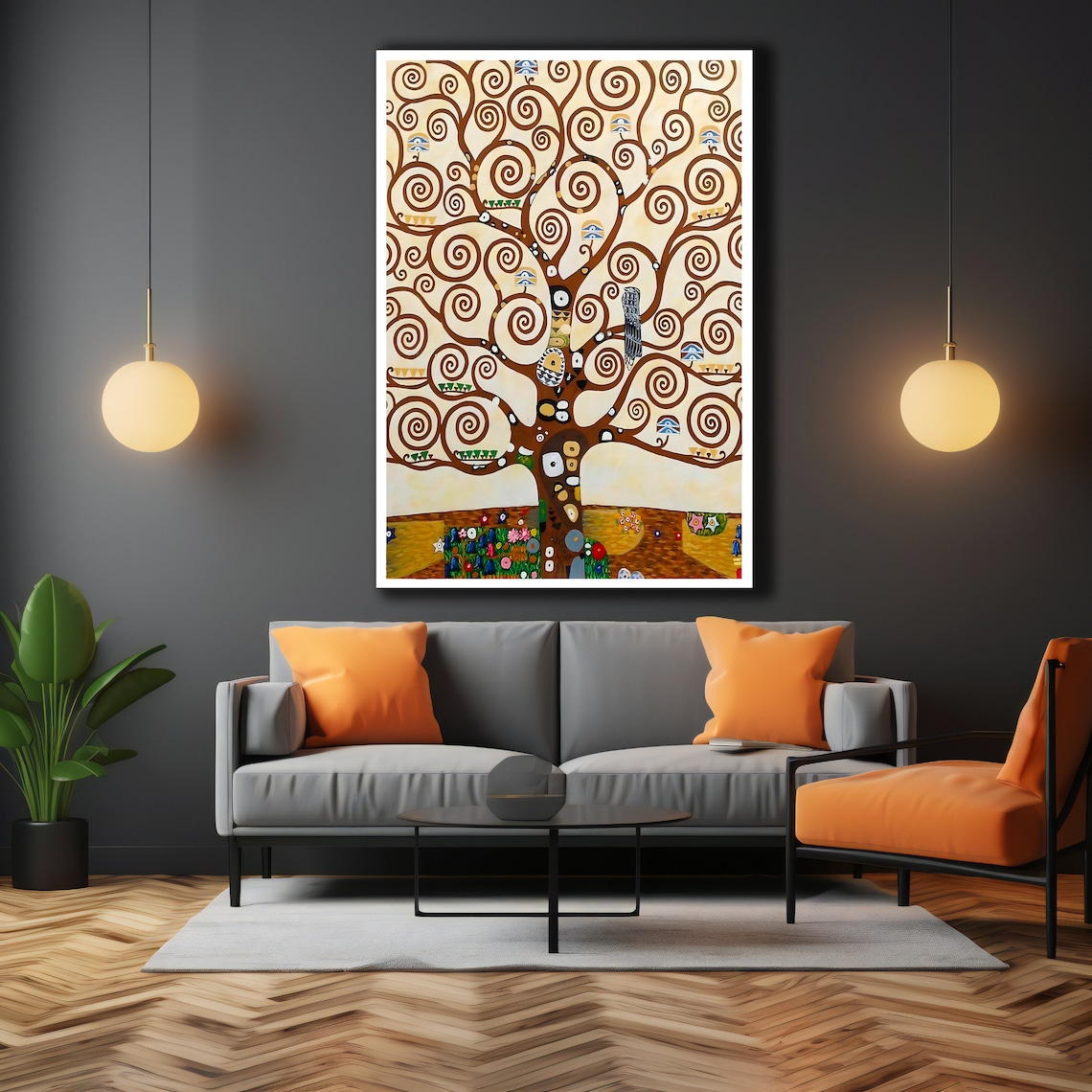 Gustav Klimt Tree Of Life Swirling Golden Branches Art Print - Image 3