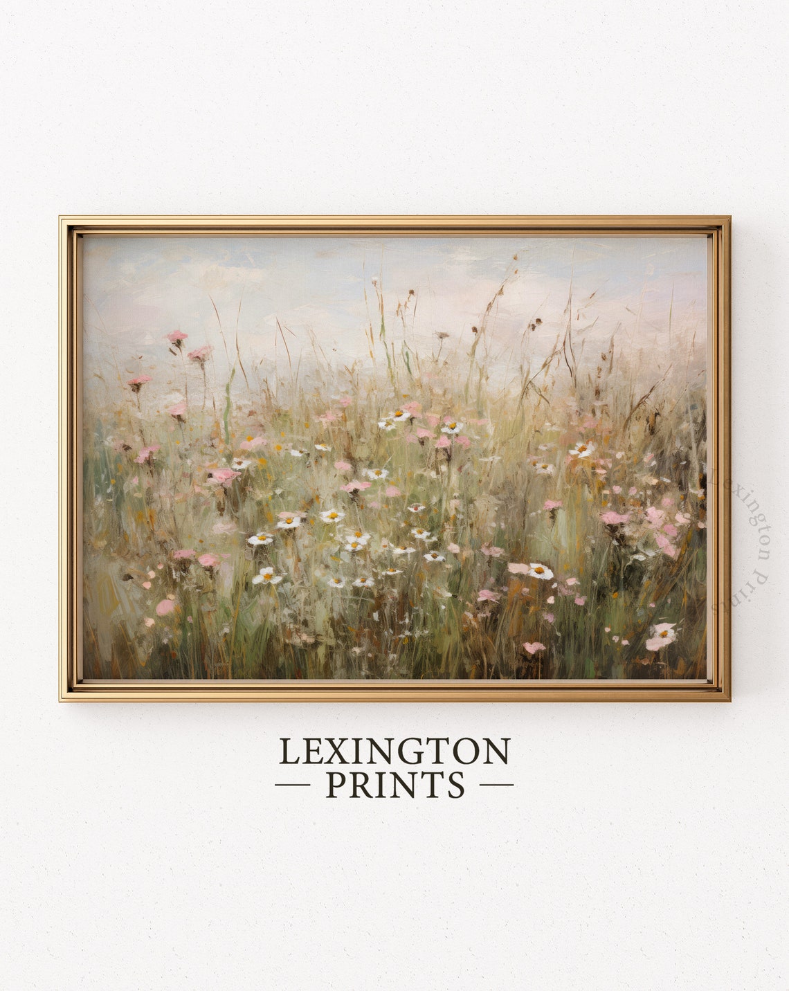 Wildflower Meadow Vintage Pastel Tall Grass Field Art Poster - Image 6