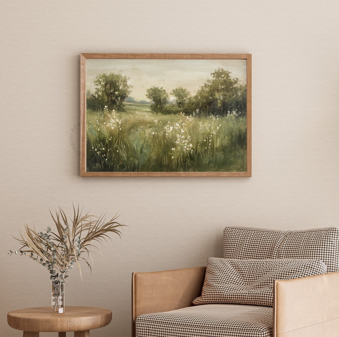 Summer Meadow Wildflowers Green Countryside Landscape Poster - Image 3