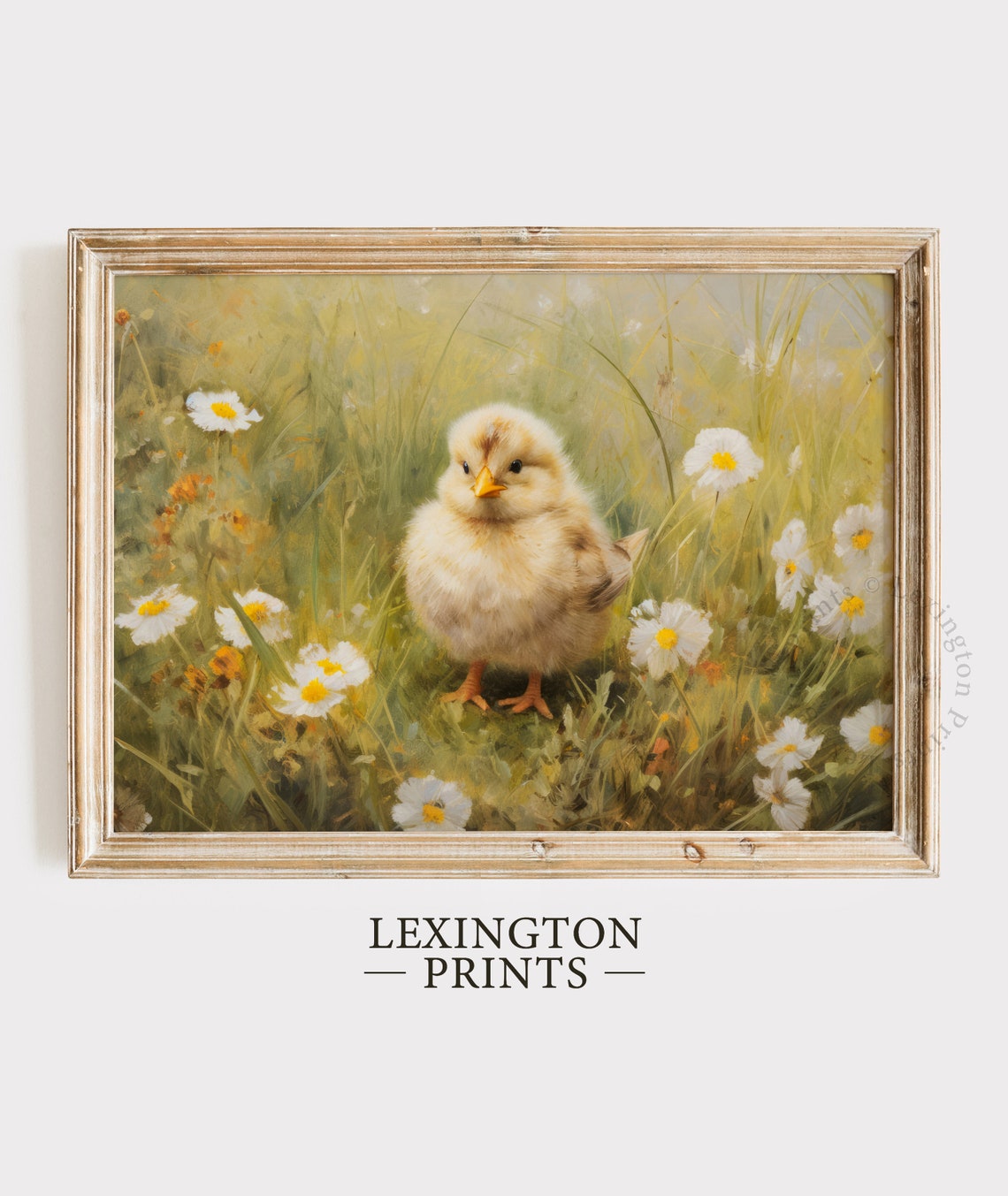 Baby Chick in Wildflower Meadow Vintage Spring Easter Art Poster - Image 8