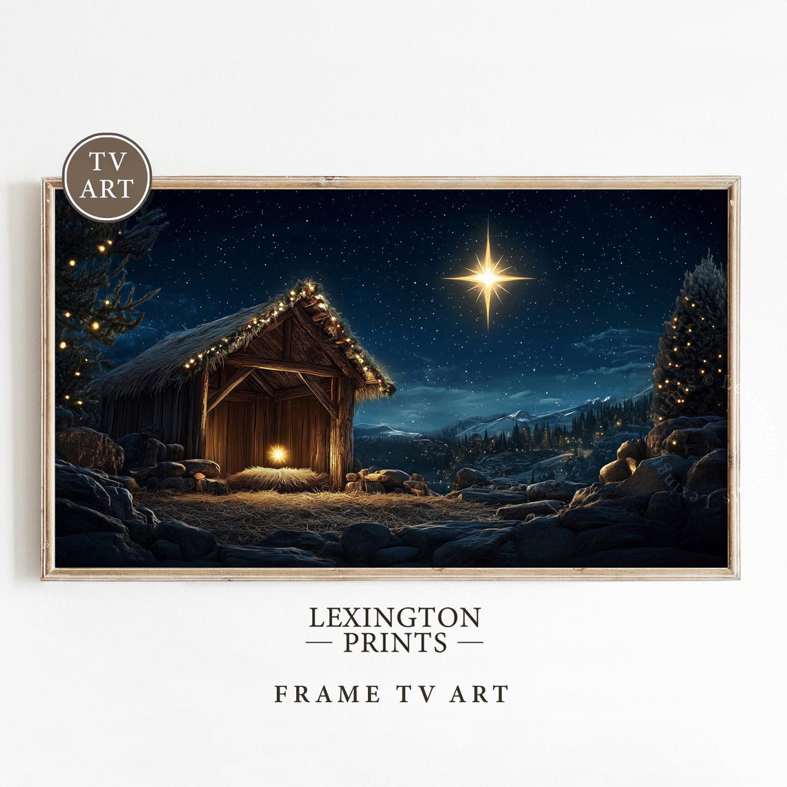 Nativity Star Christmas Tv Art Frame Tv Art Winter Holiday Decor Christmas Star Tv Art Christian Tv Art Nativity Painting Art 954