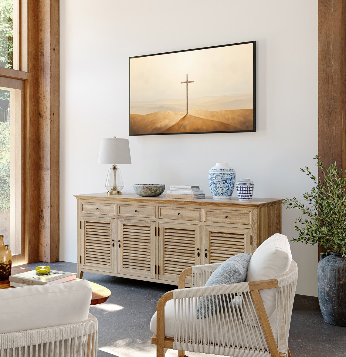 Christian Cross Tv Art Jesus Tv Art Easter Frame Tv Art Christian Tv Art Christian Decor Easter Tv Art Religious Tv Art Minimalist Art 643 - Image 2