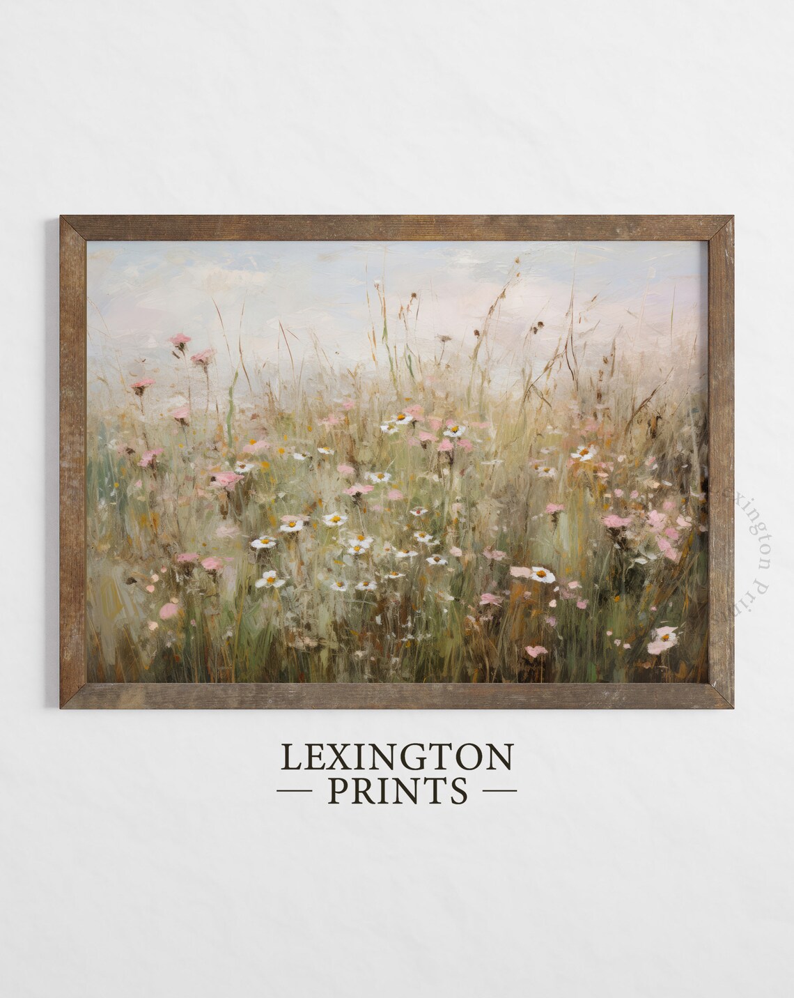 Wildflower Meadow Vintage Pastel Tall Grass Field Art Poster - Image 5