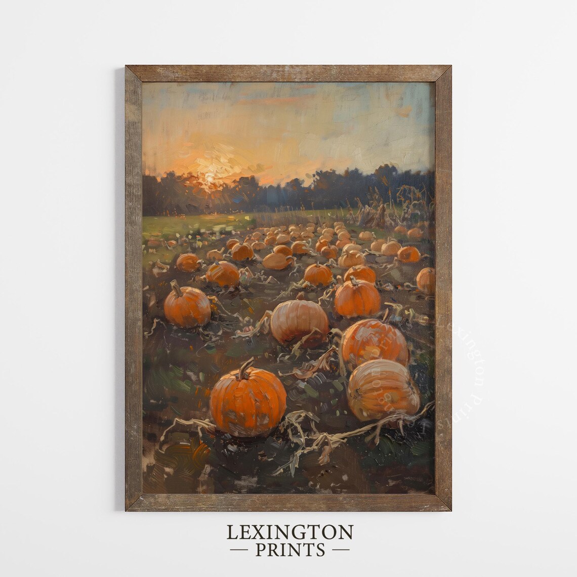 Pumpkin Patch at Sunset Vintage Oil Painting Fall Harvest Poster - Image 6
