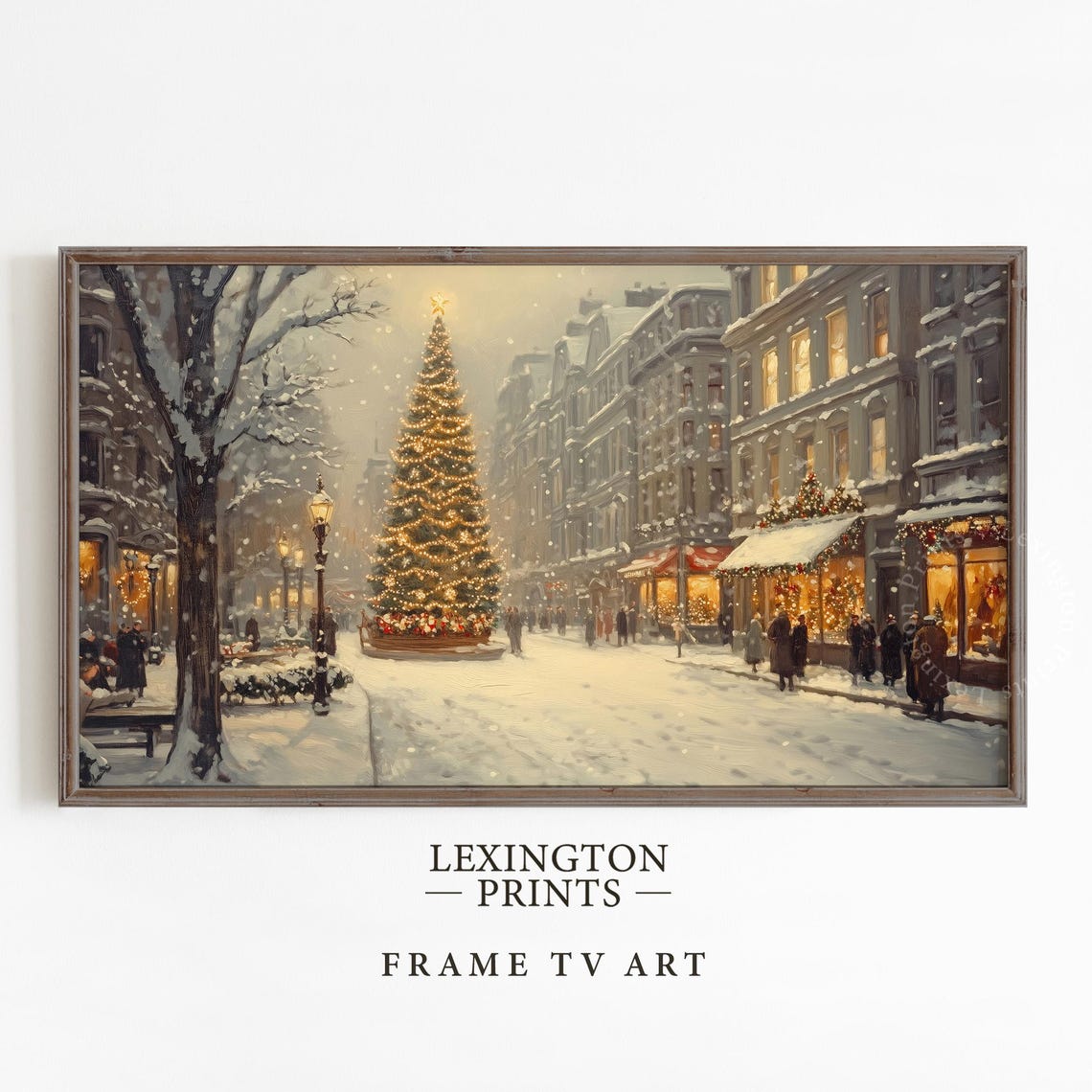 Vintage Christmas Tree Tv Art Winter Frame Tv Art Christmas Tv Art Holiday Tv Art Moody Holiday Decor City Tv Art Seasonal Tv Art 804 - Image 3