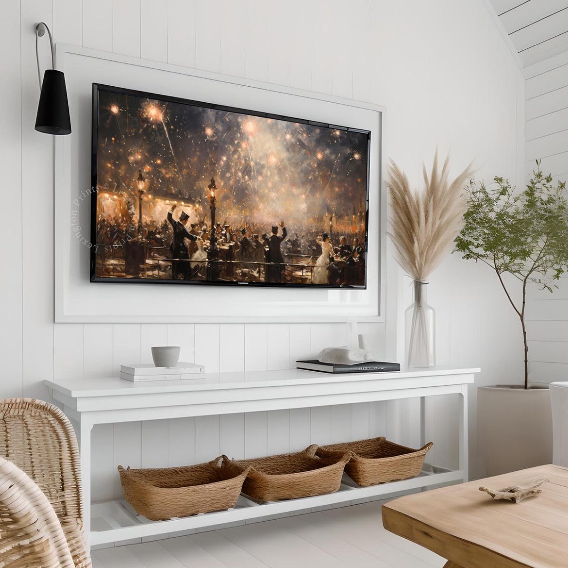 New Year Party Tv Art New Year Frame Tv Art Fireworks Tv Art Frame New Year Holiday Decor Vintage New Years Eve Art Tv 536 - Image 7