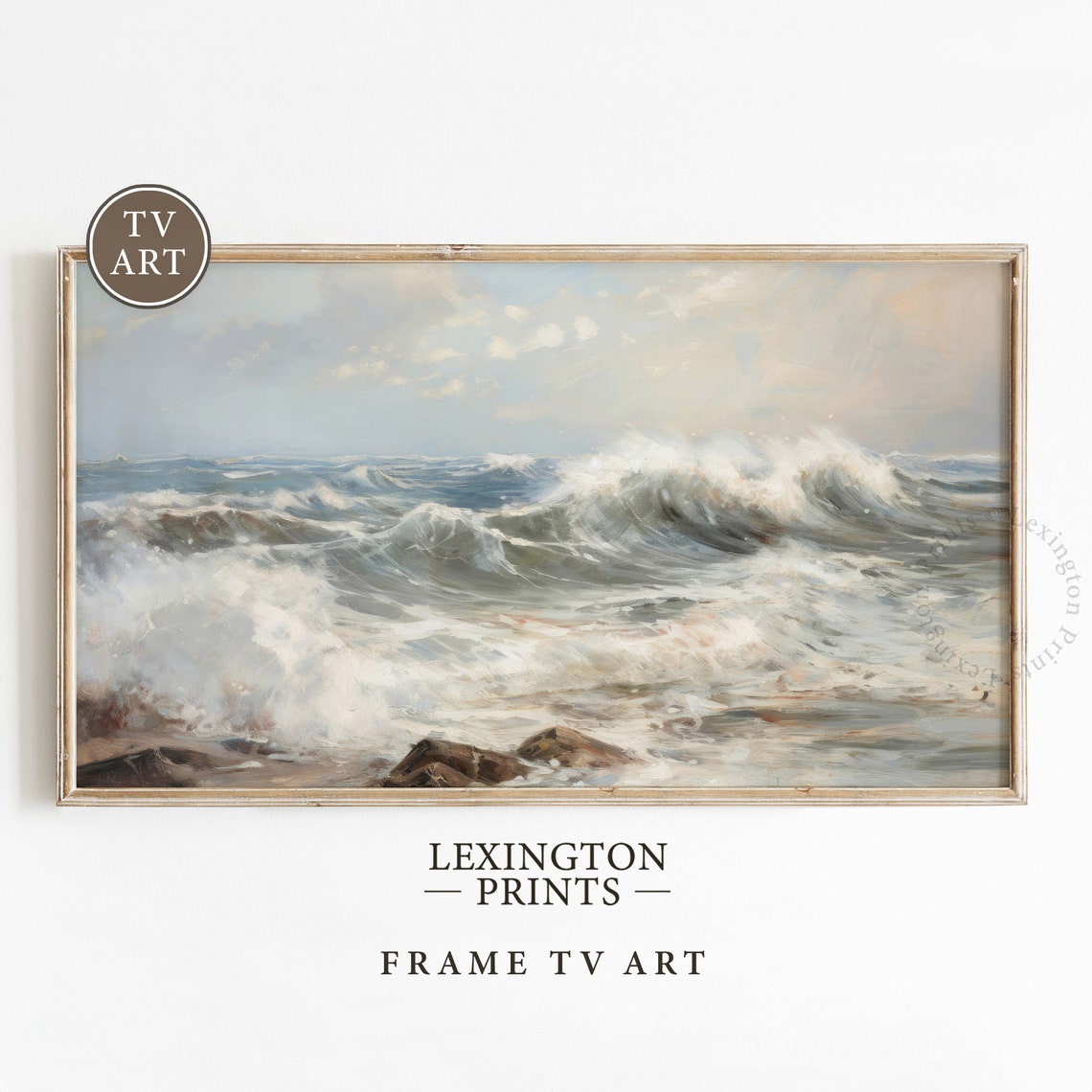 Dark Moody Ocean Waves Tv Art Coastal Tv Art Frame Tv Art Beach Tv Art Ocean Art Coastal Wall Art Vintage Summer Tv Art Moody 689