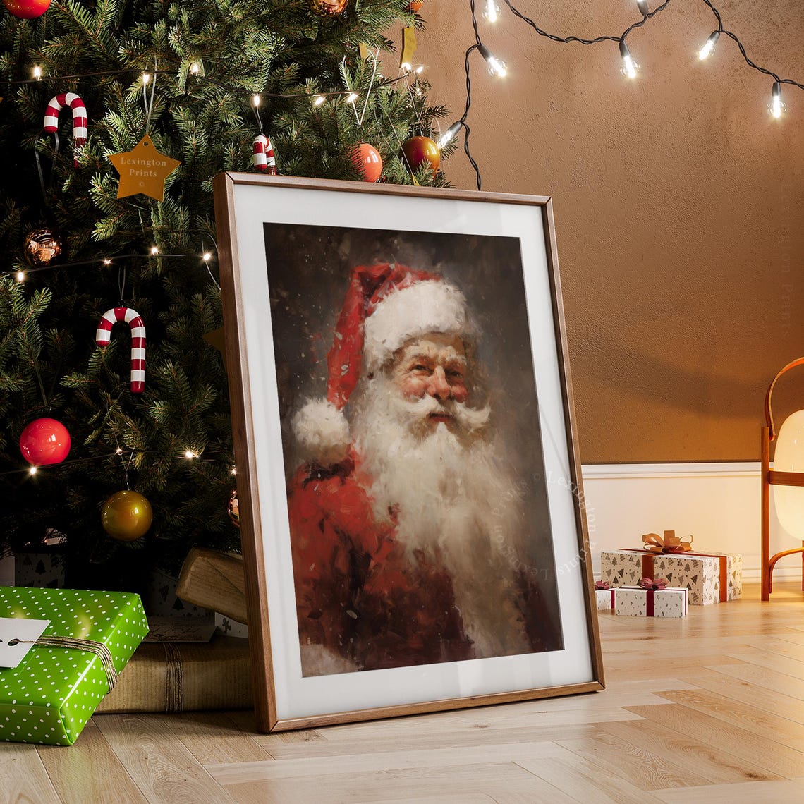 Classic Santa Claus Portrait Painterly Christmas Holiday Poster