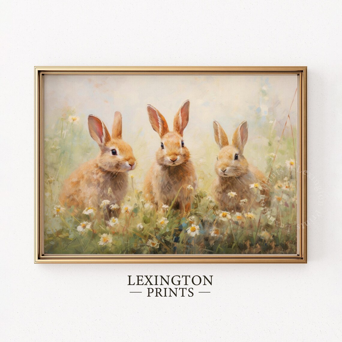 Spring Bunny Rabbits Vintage Farmhouse Art Print - Image 6