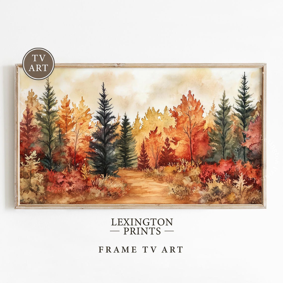 Autumn Watercolor Forest Tv Art Frame Tv Art Fall Forest Tv Art Watercolor Tv Art Fall Tv Art Autumn Tv Art Moody Wall Art 894