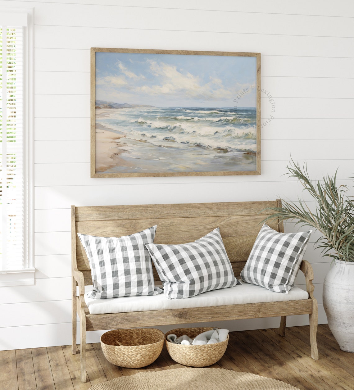 Ocean Waves Crashing on Sandy Beach Soft Coastal Seascape Poster - Image 8