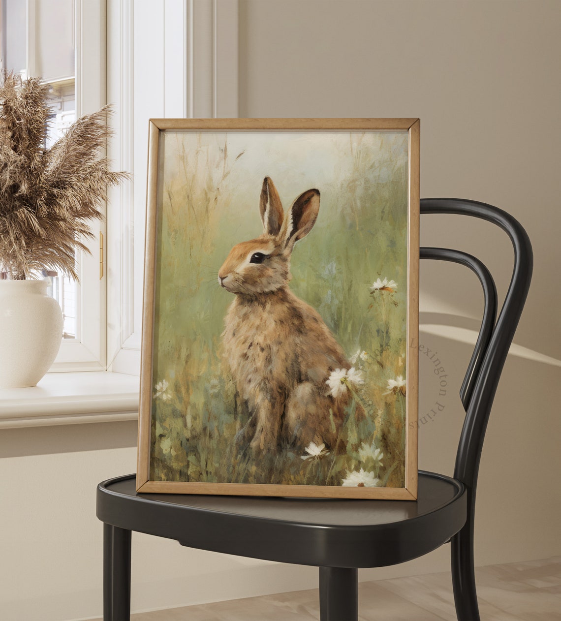 Rustic Brown Bunny Wildflower Meadow Spring Vintage Nature Poster - Image 8